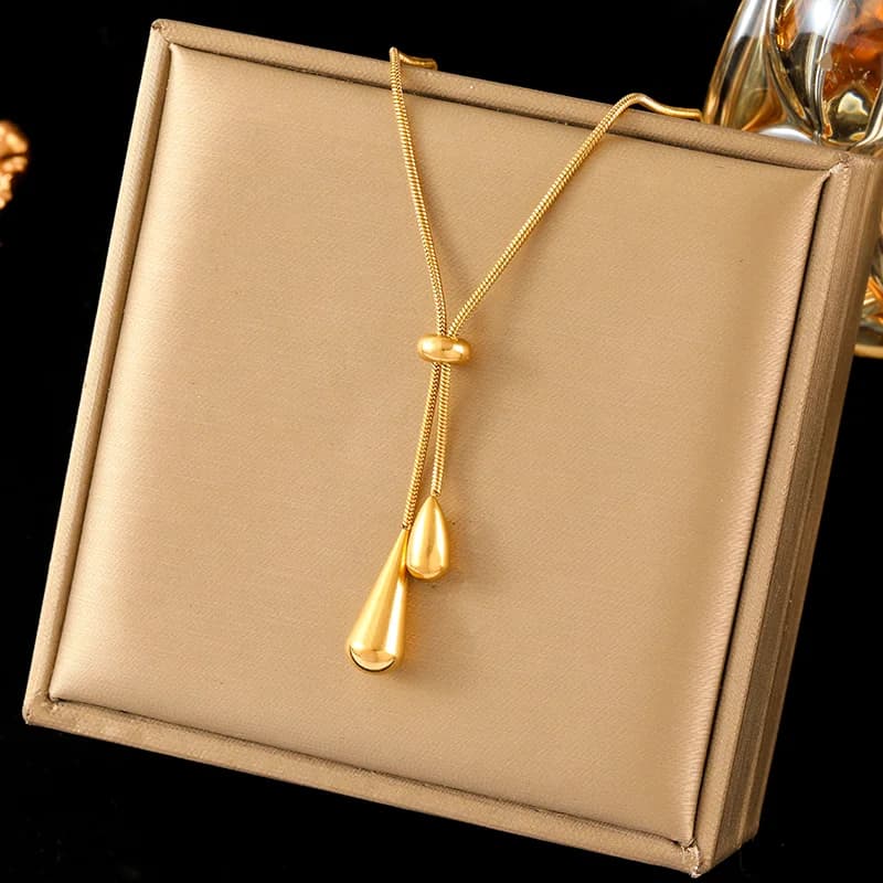 Ronde Zwarte Lange Hanger Ketting