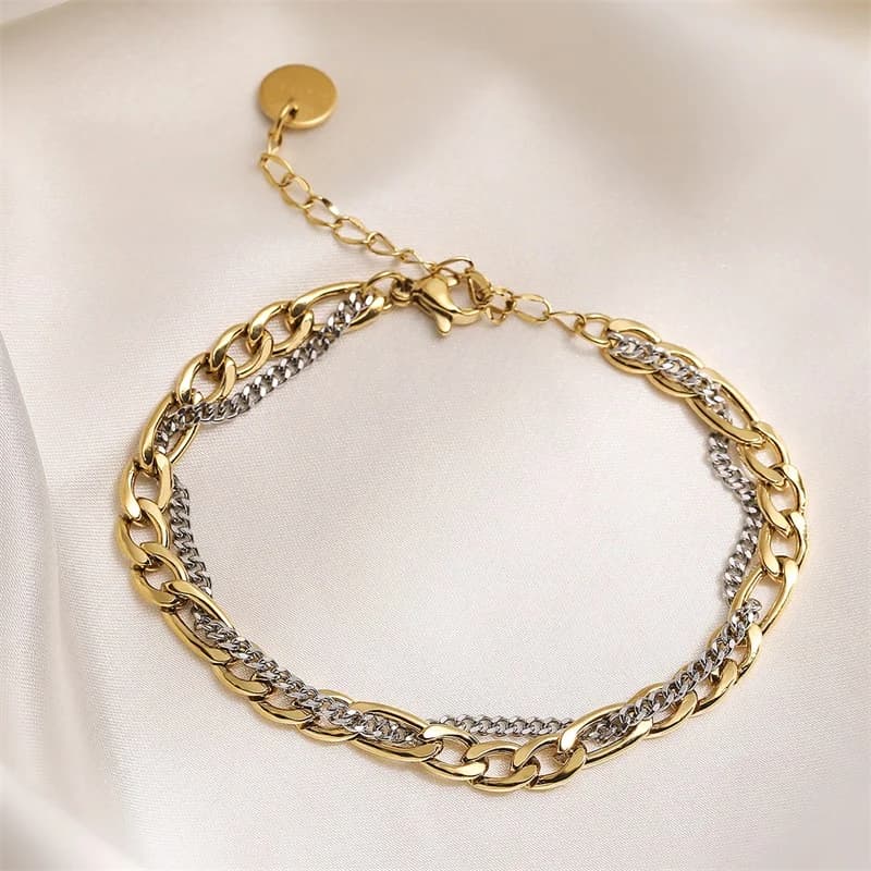 Twee-kleurige ketting- en armbandset