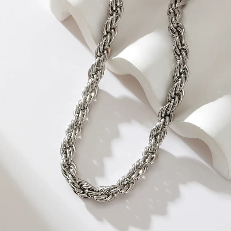 8mm dikke ketting, 18K verguld