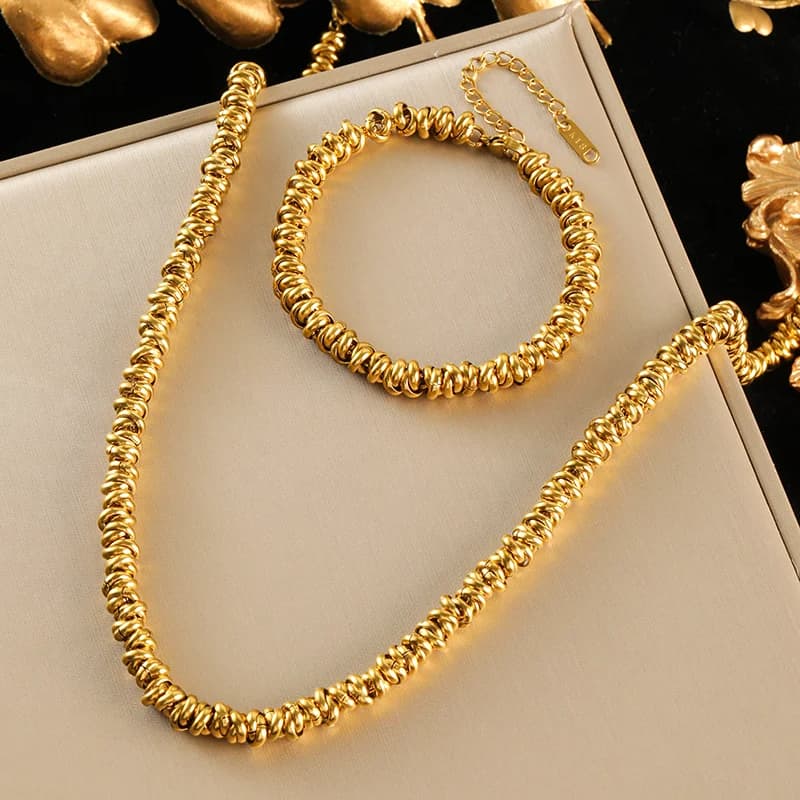 Tweekleurige ketting- en armbandset