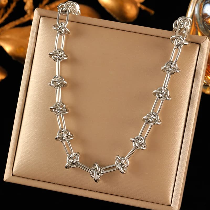 Slangenkop Zirkoon Ketting, Zilverkleurig