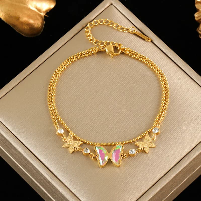 Bloem en Ster Bedelarmband met Parels