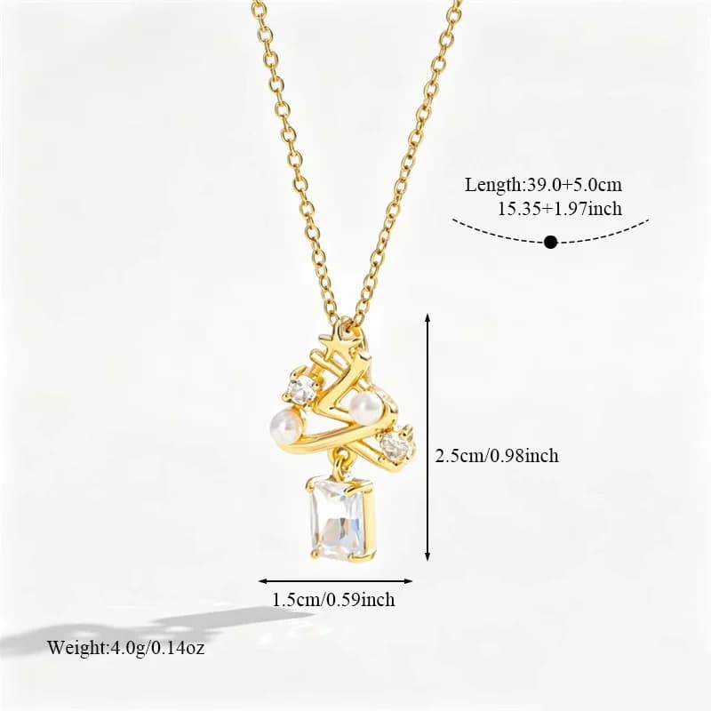 Kerstboom Zirkoon Hanger Ketting