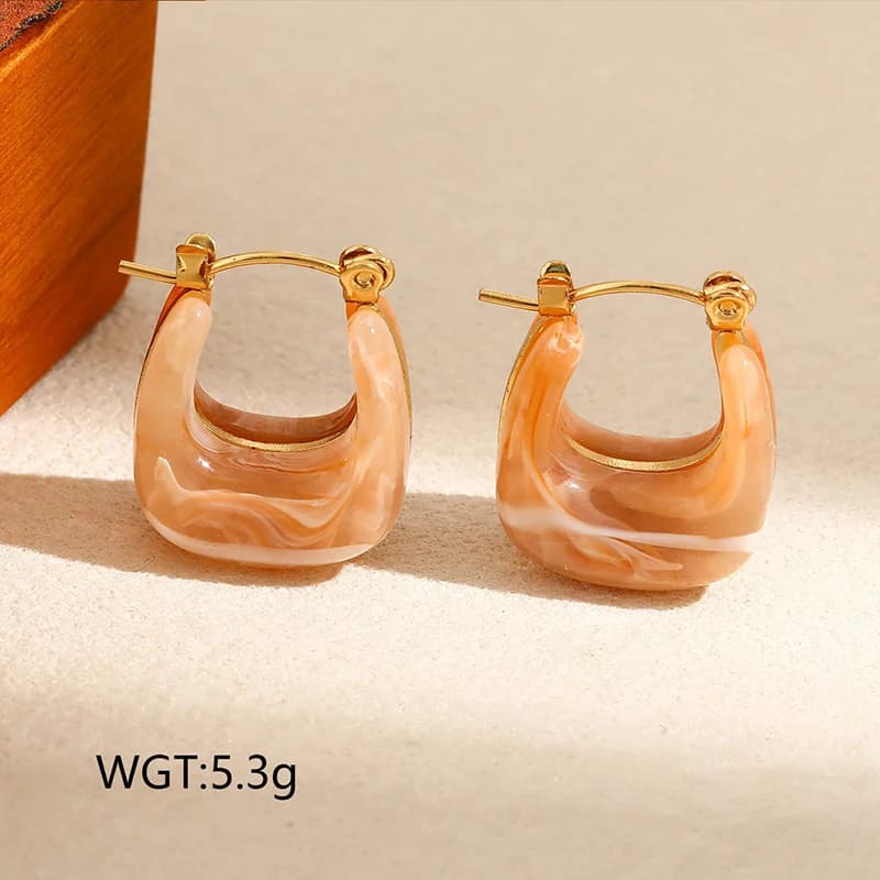 Vintage Druppelvormige Amber Oorknopjes