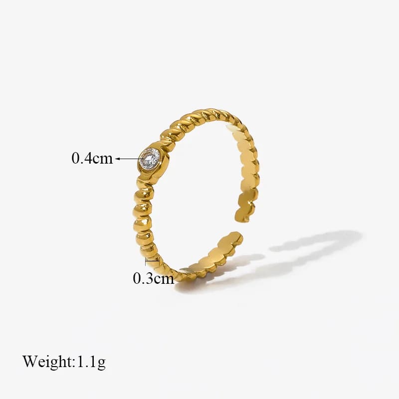 Roestvrijstalen open cuff ring voor dames