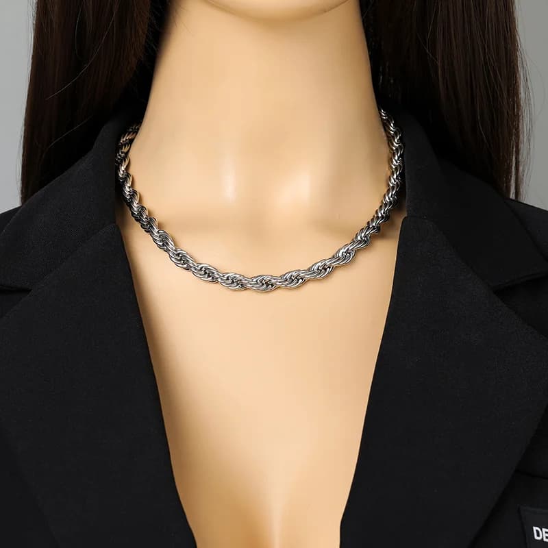 8mm dikke ketting, 18K verguld