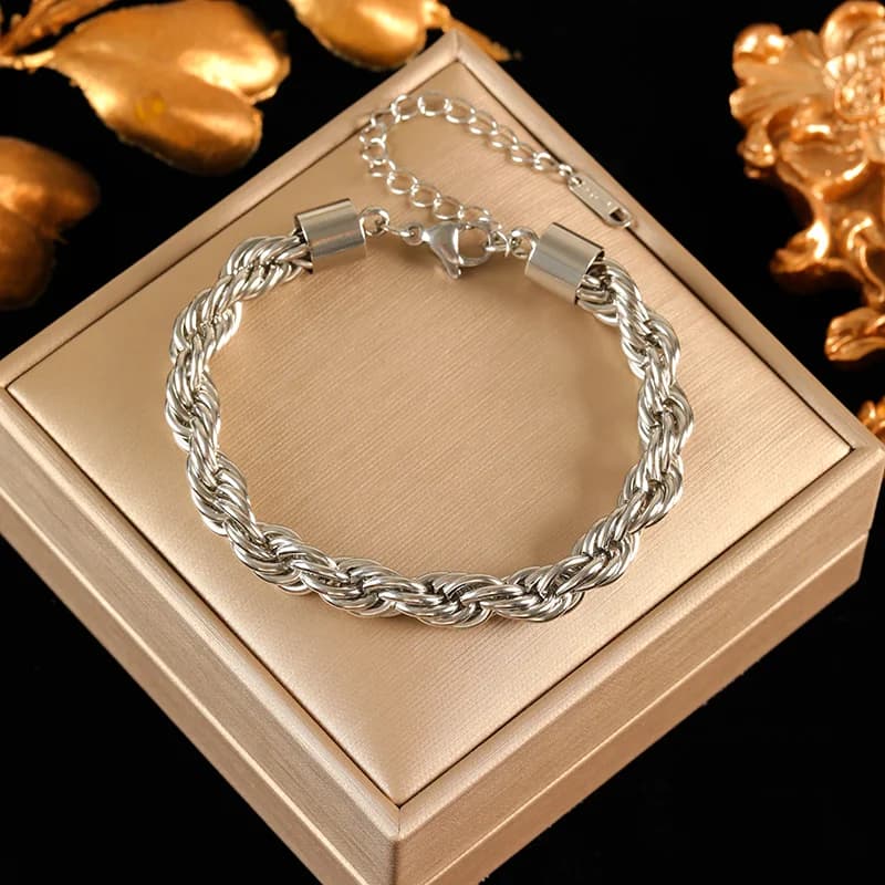 8mm Dikke Twist Ketting en Armband Set