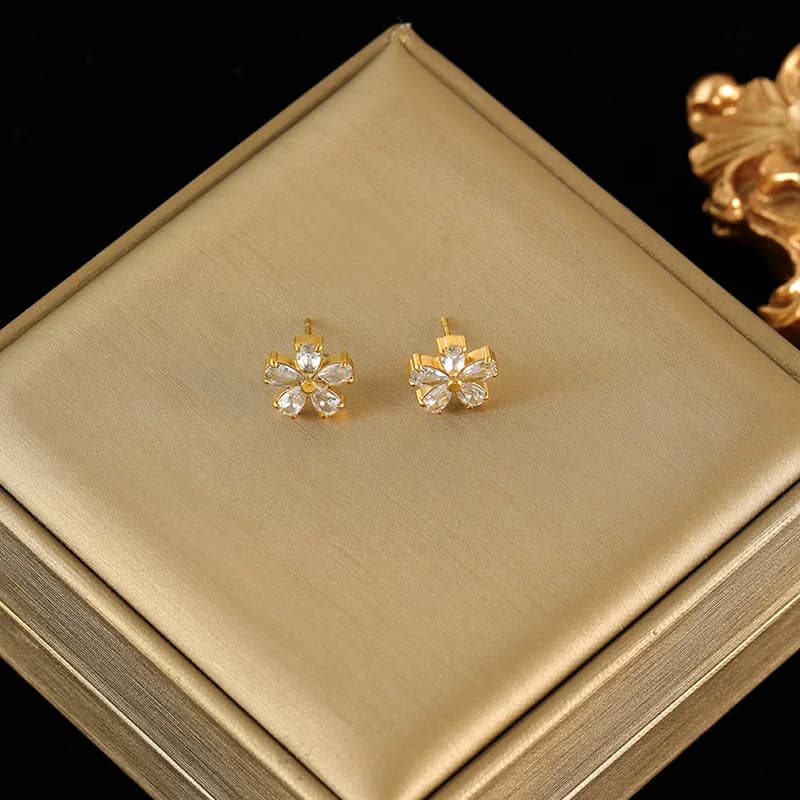 Witte Zirconia Bloemen Sieradenset