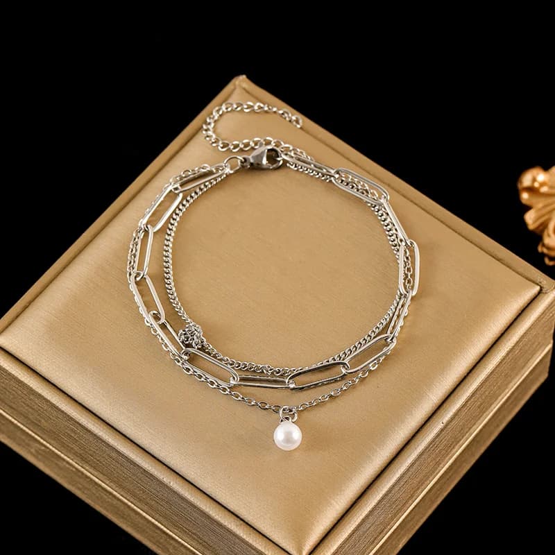 316L RVS Zilverkleurige Dikke Ketting Bangle