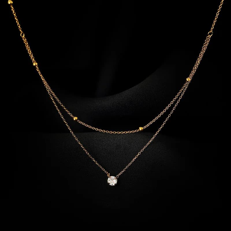 Retro ster maan hanger ketting, verguld