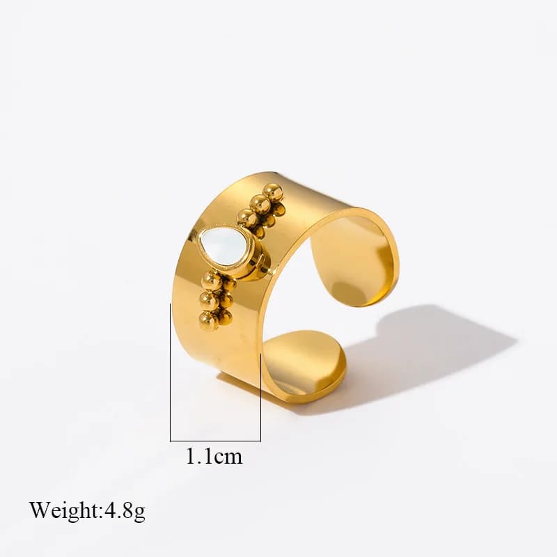 Roestvrijstalen open cuff ring voor dames