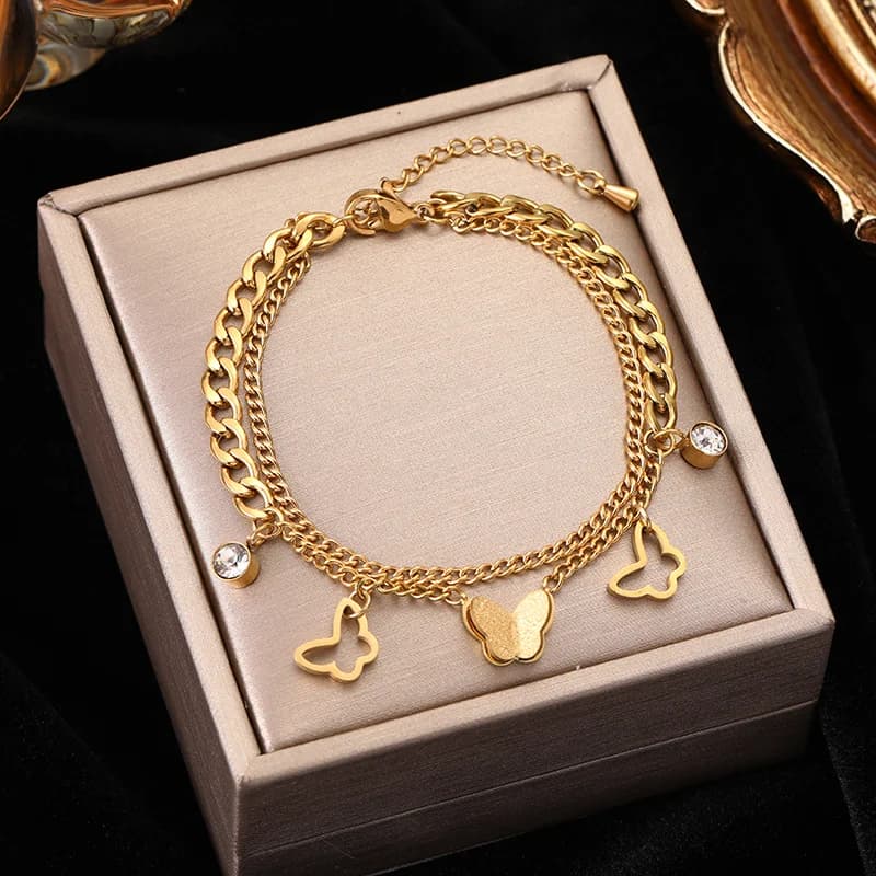 Kubische zirkonia vlinder ketting armband