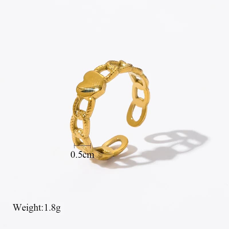 Roestvrijstalen open cuff ring voor dames