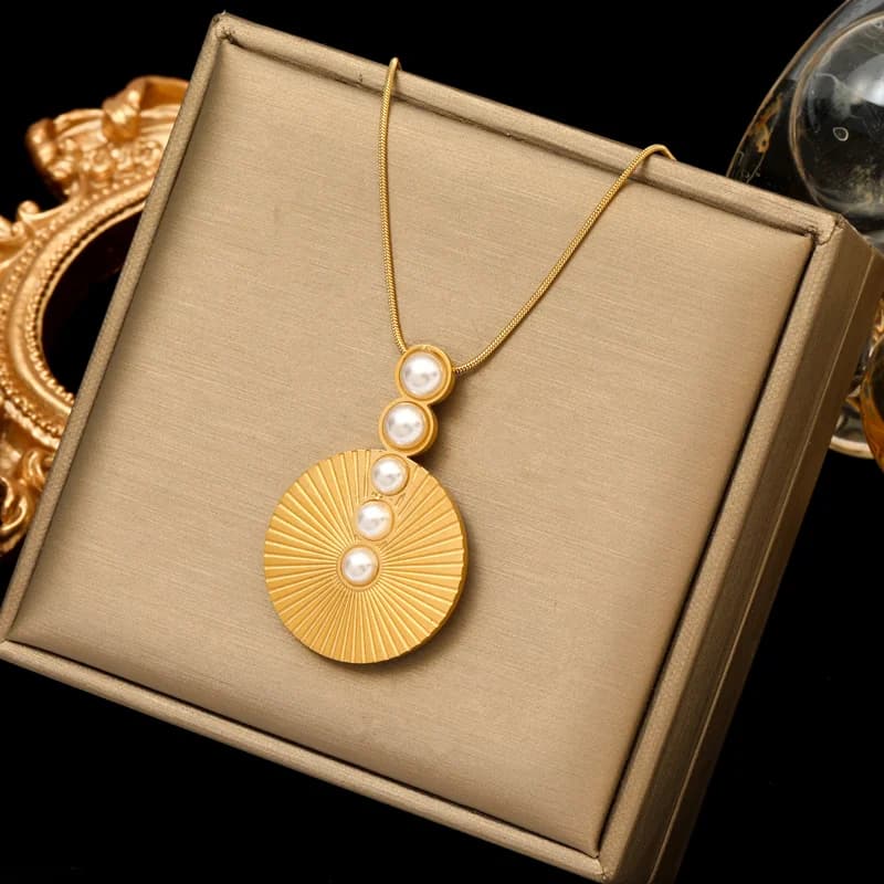 Massieve kralen bal choker ketting van roestvrij staal