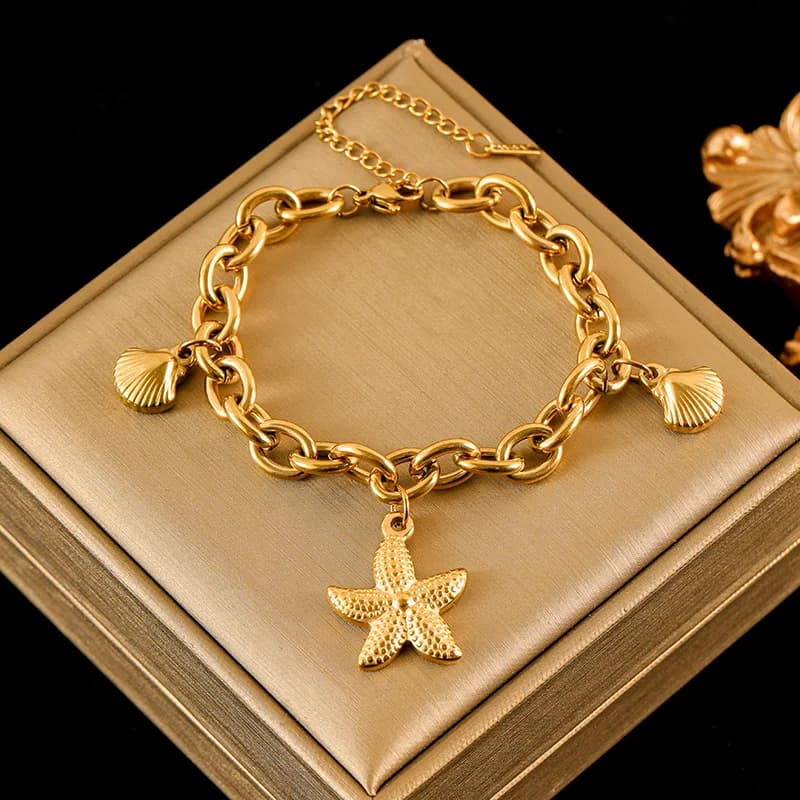 Goudkleurige Zonne Munt Charms Armband