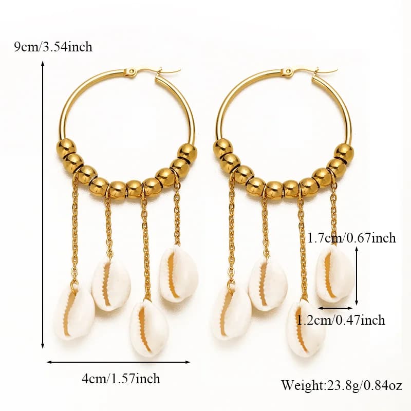 Shell kwastje hanger oorbelletjes