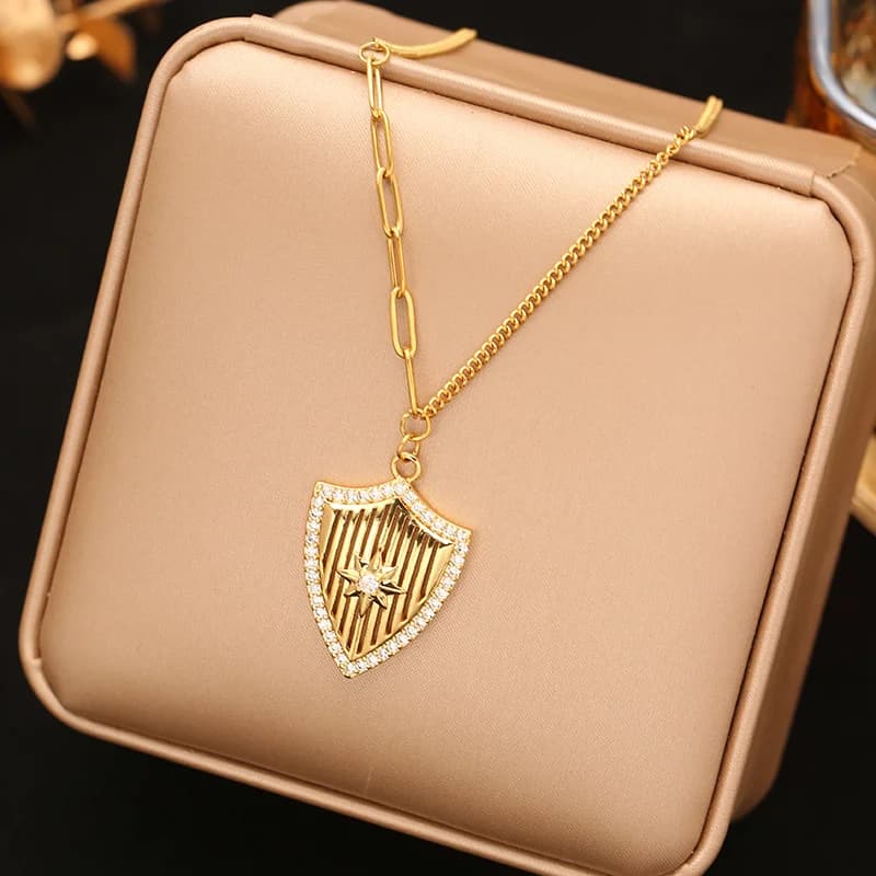 Bling Parel Hanger Ketting met PVD-coating