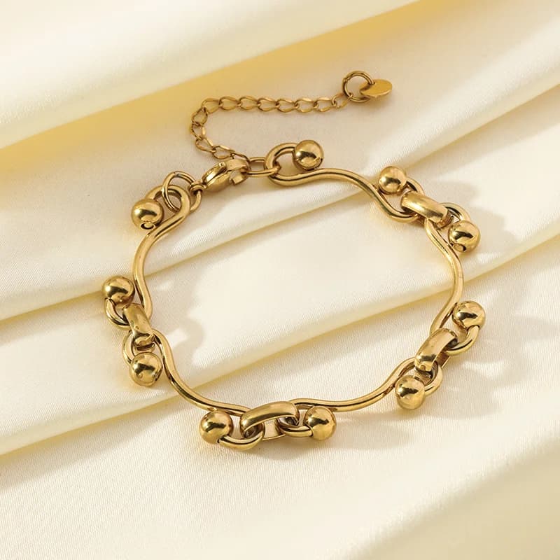 316L RVS Goudkleurige Armband met Hartbedel