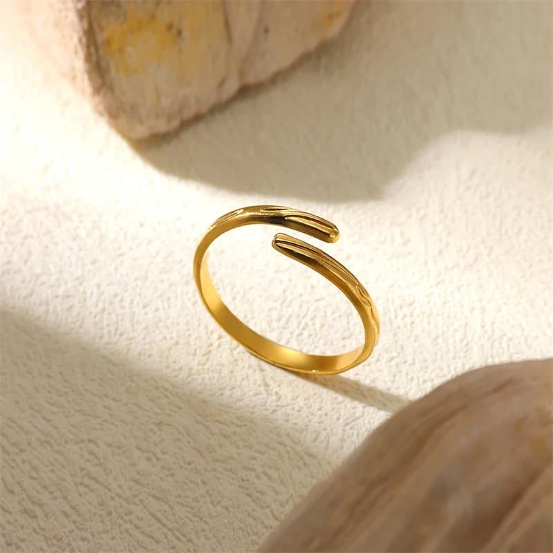 18K Vergulde Open Bedelring