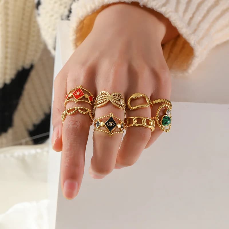 Roestvrijstalen open cuff ring voor dames