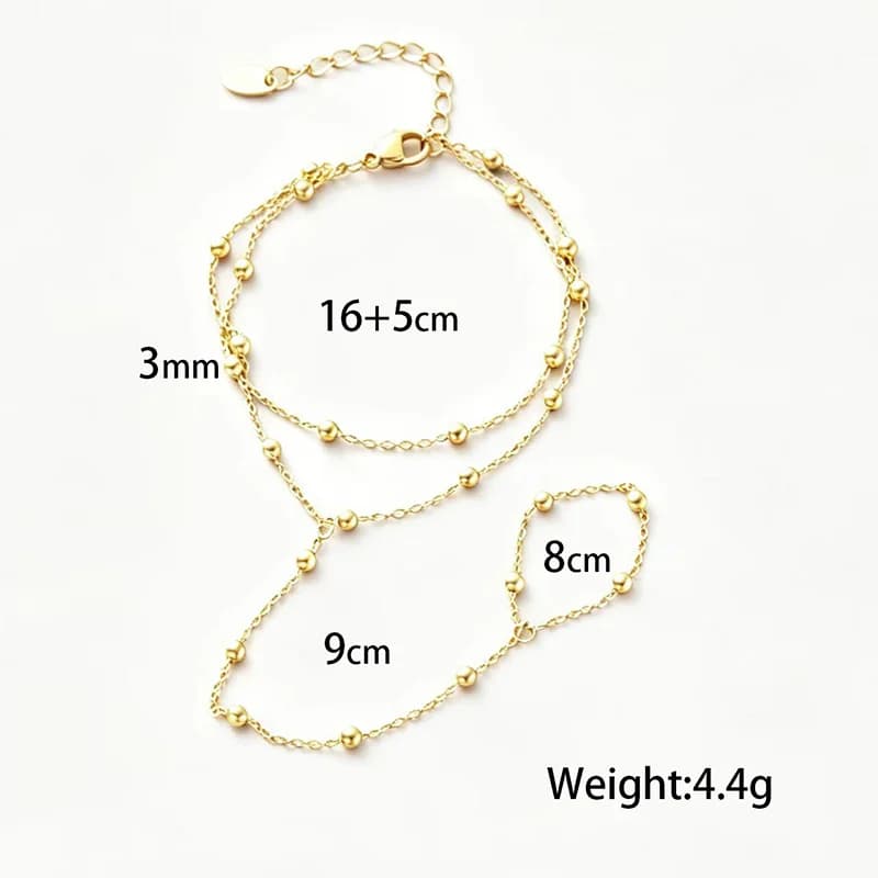 Gestructureerde metalen kralen armband