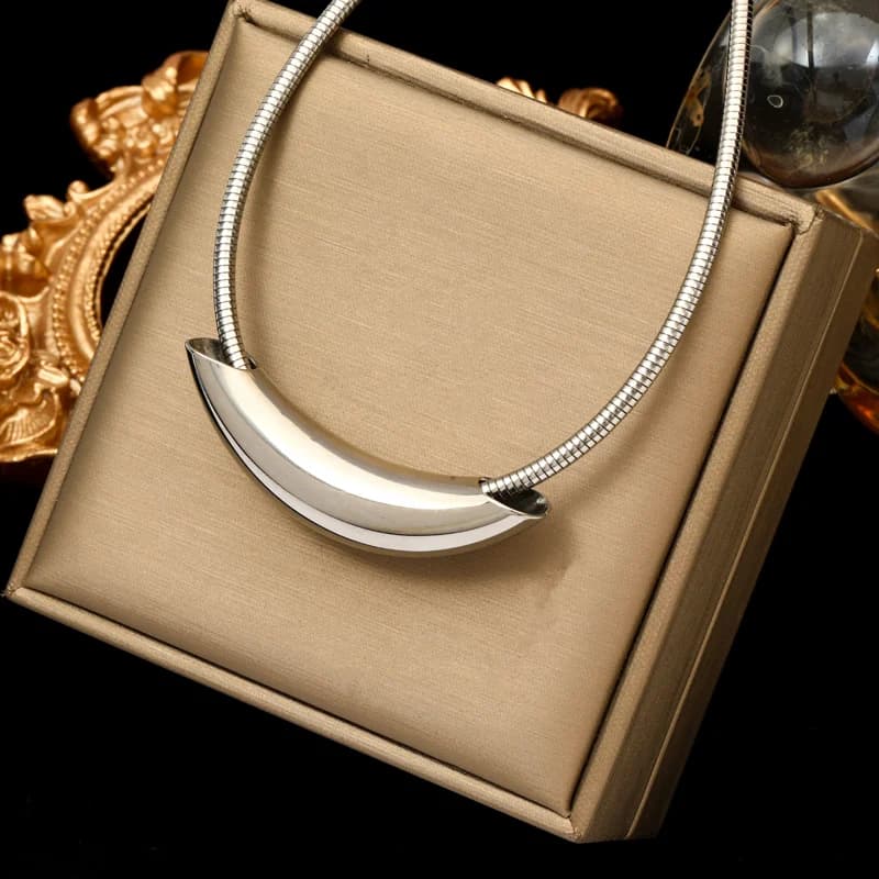 Massieve kralen bal choker ketting van roestvrij staal