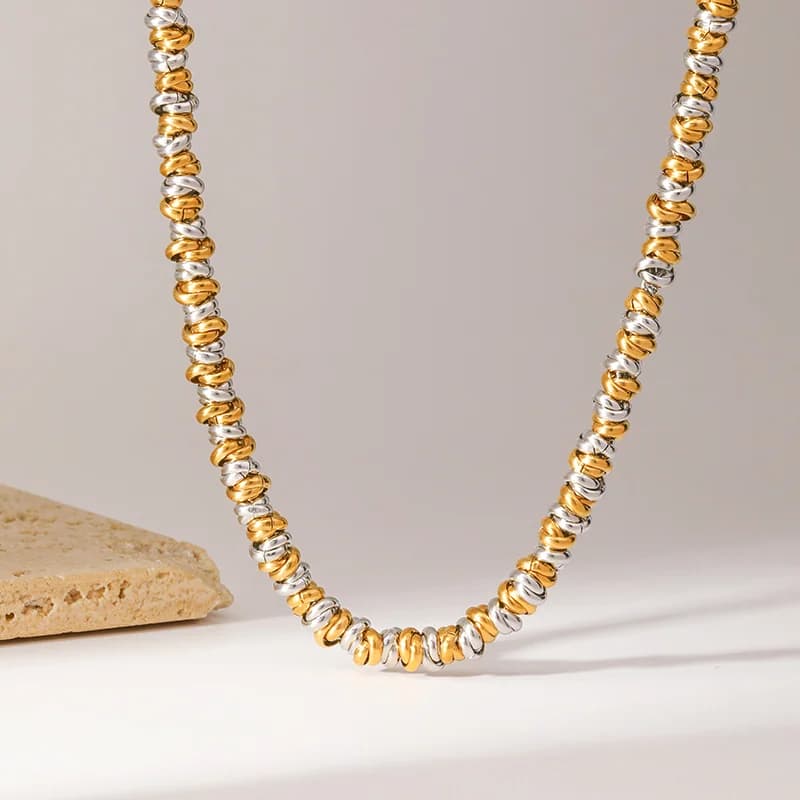 Tweekleurige ketting- en armbandset