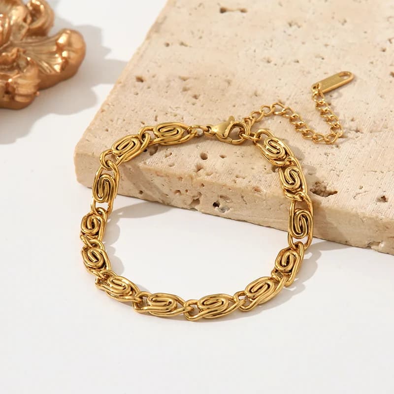 Rvs gouden geometrische armband