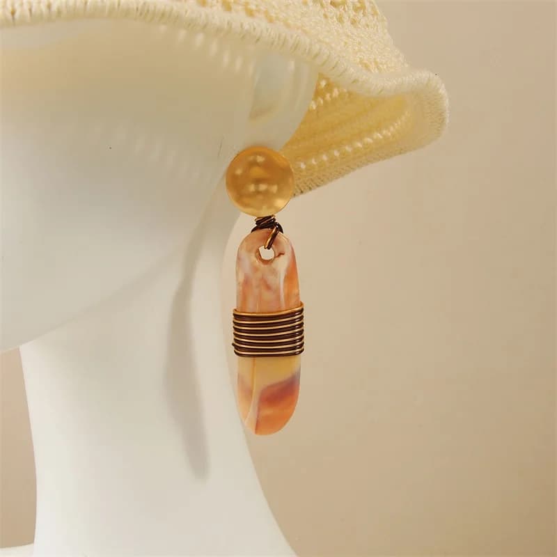 Bohemian harsen oorbellen met hanger