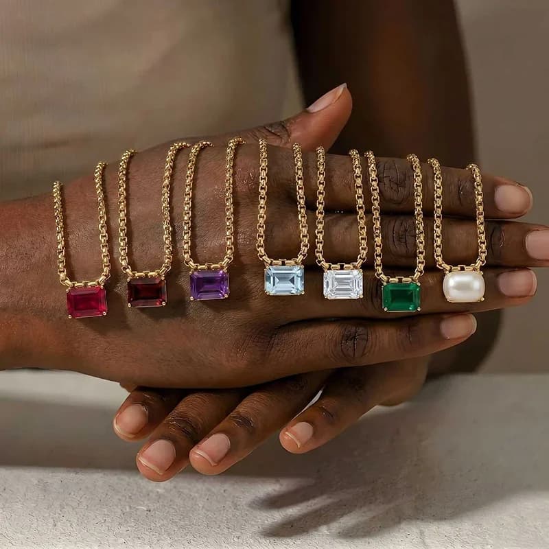 RVS Zodiac Geboortesteen Aanhanger Ketting