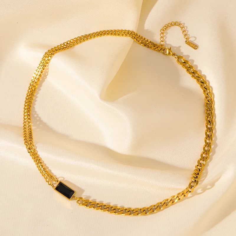 Kleurrijke Zirkoon Kristallen Ketting