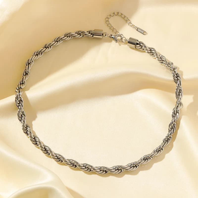 8mm dikke ketting, 18K verguld
