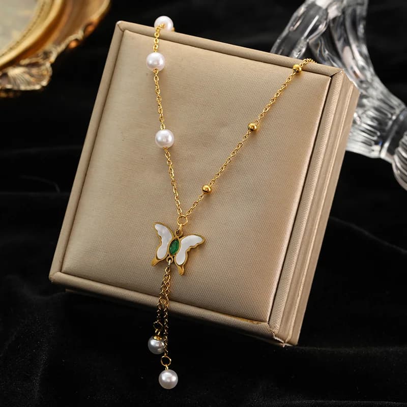 Witte Zirkonia Lange Hanger Ketting