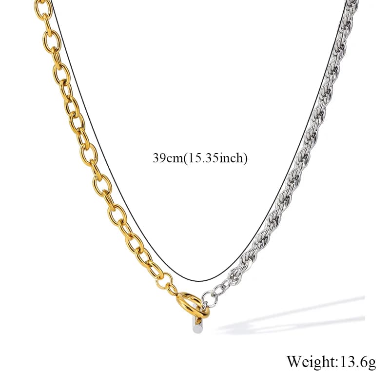 Ketting Halsketting en Armband Set, Goud en Zilver