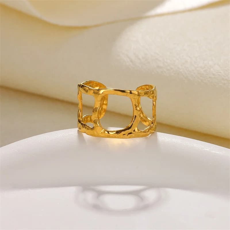 18K Vergulde Open Bedelring