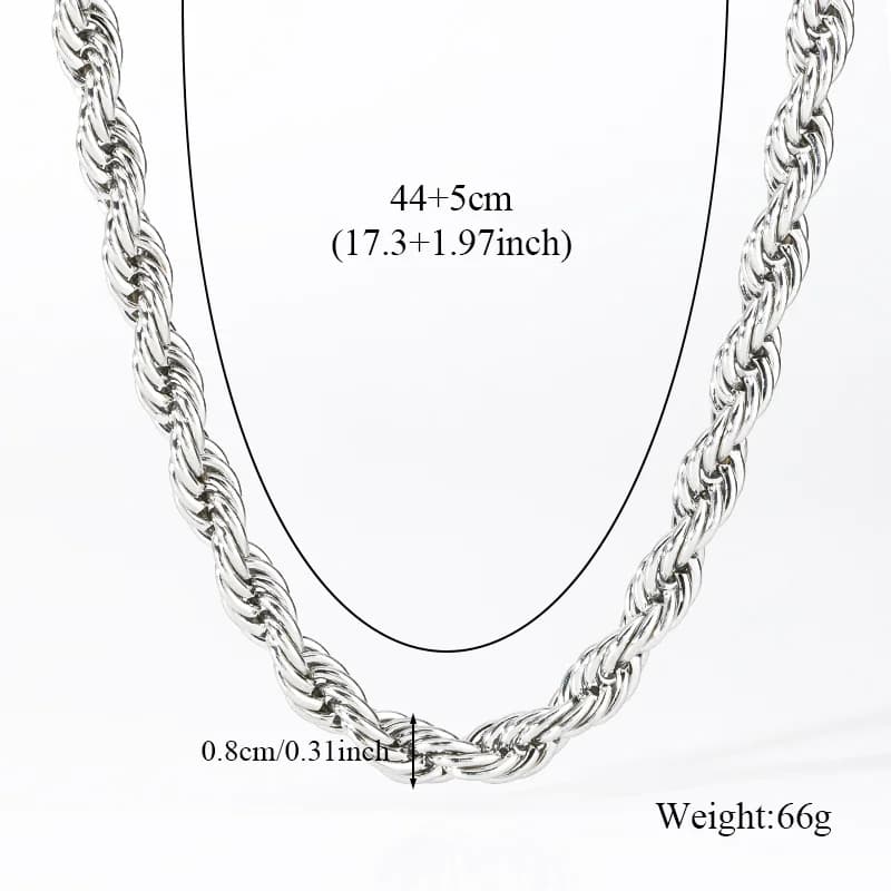 8mm dikke ketting, 18K verguld