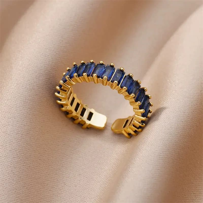 316L RVS Kubische Zirkonia Verstelbare Ring
