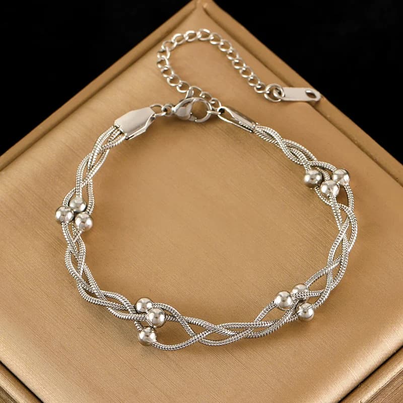 316L RVS Zilverkleurige Dikke Ketting Bangle