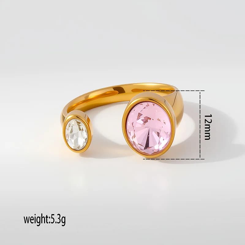 Verstelbare ring met hart van zirkonia en parel