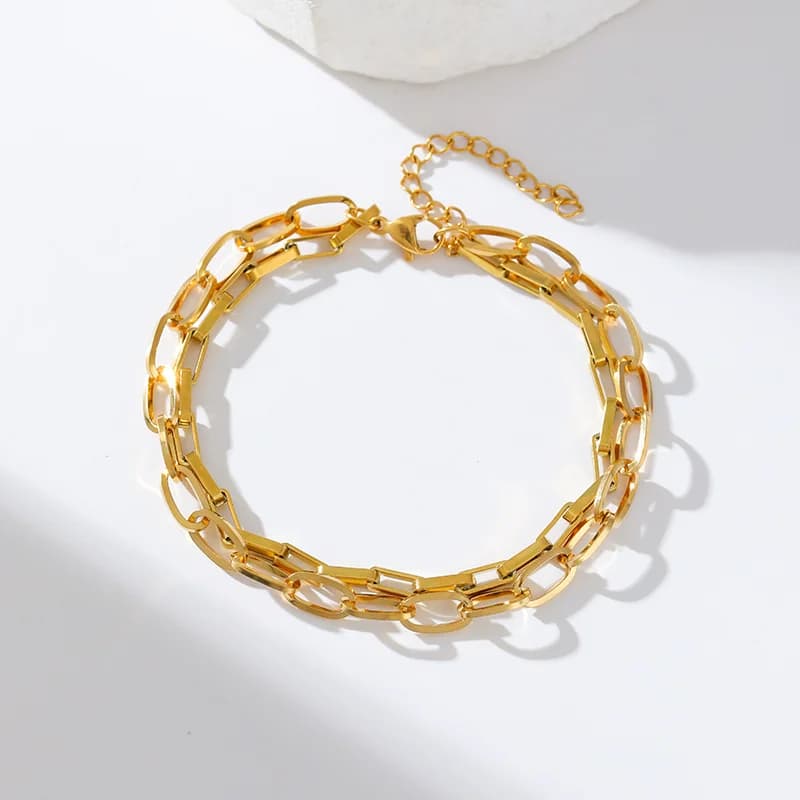 Lichte metalen armband met schakelketting voor vrouwen