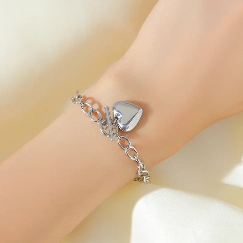 Zilverkleurige bedelarmband voor vrouwen