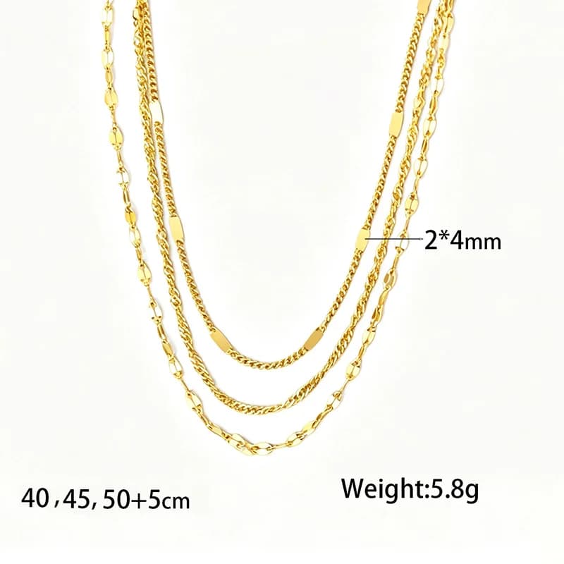 Gelaagde stapelbare gouden ketting