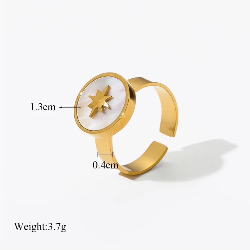 Roestvrijstalen open cuff ring voor dames