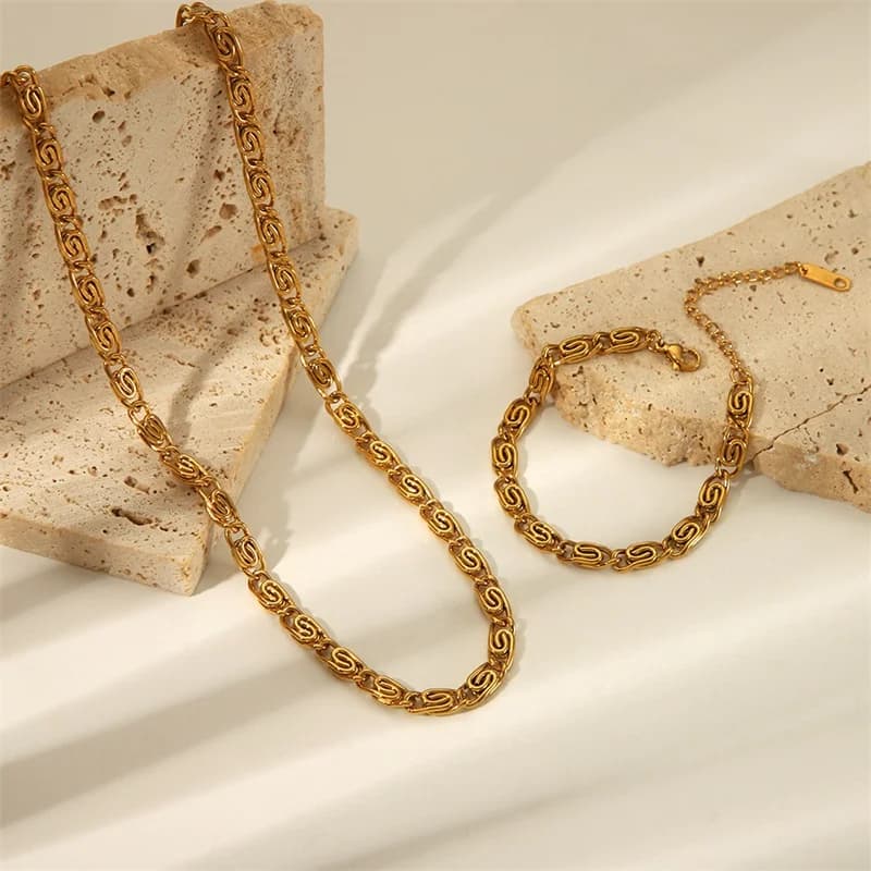 Rvs gouden geometrische armband
