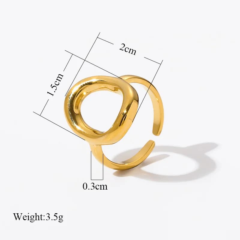 Roestvrijstalen open cuff ring voor dames