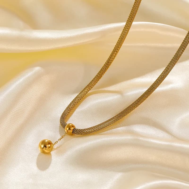 Kralen Hanger Ketting en Oorbel Set, Goud