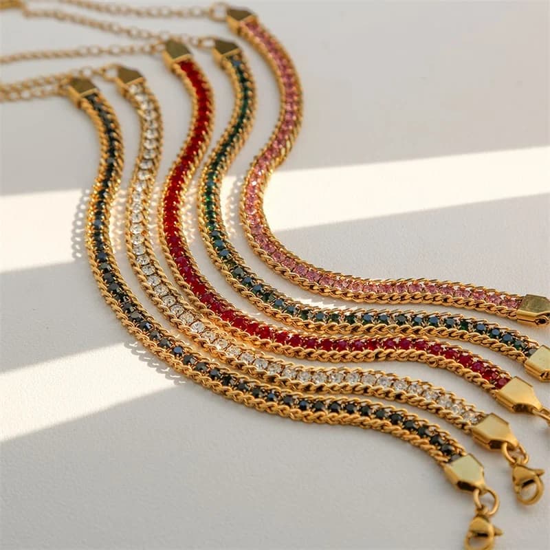 Armband met schitterende zirkonia ketting