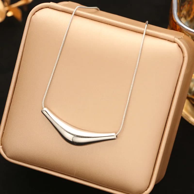 Slangenkop Zirkoon Ketting, Zilverkleurig
