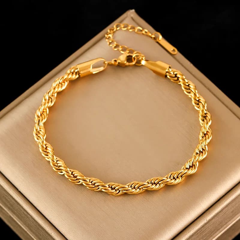 Geknoopte Kralen Armband, Verguld