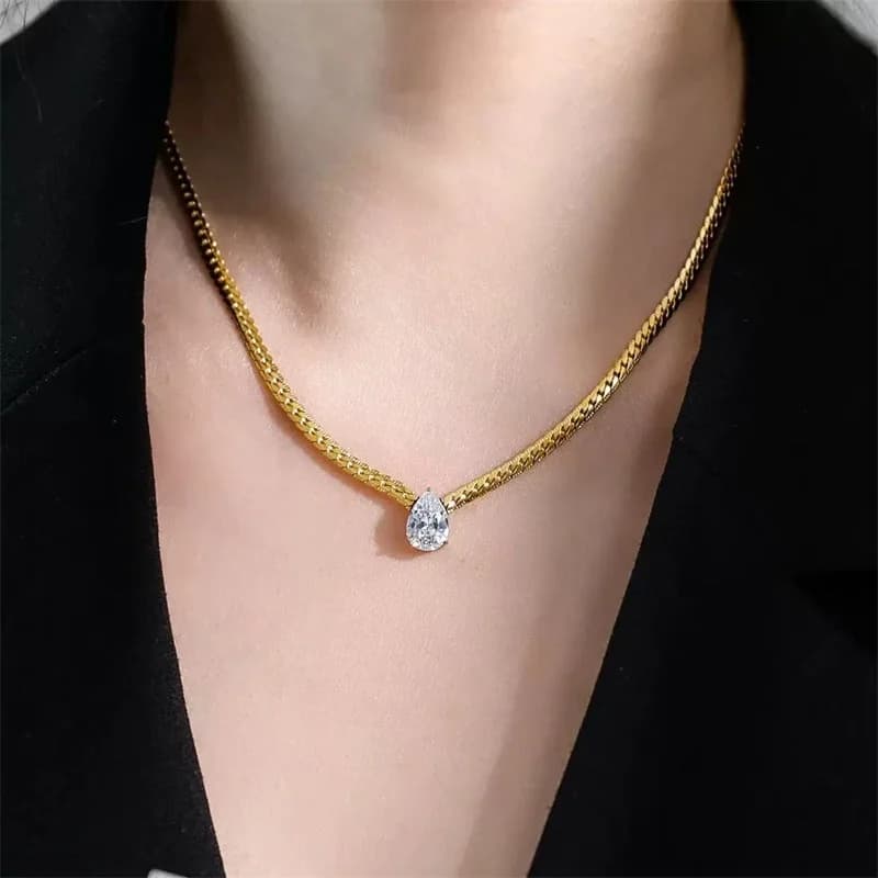 316L Roestvrijstalen Vergulde Hanger met Cubic Zirconia